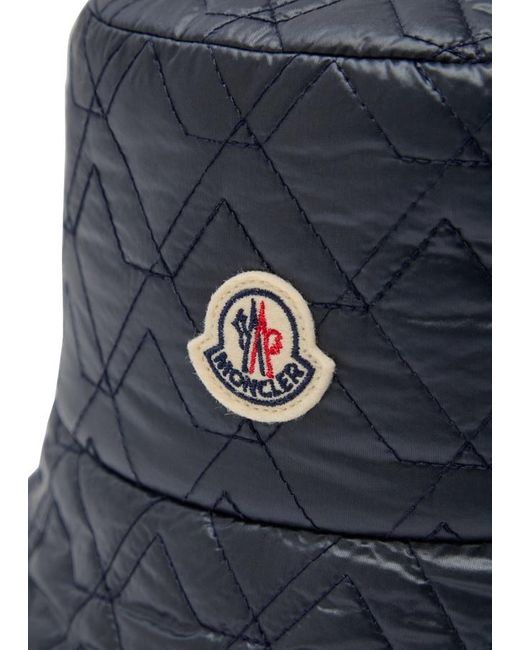 Moncler Blue Reversible Quilted Nylon Bucket Hat