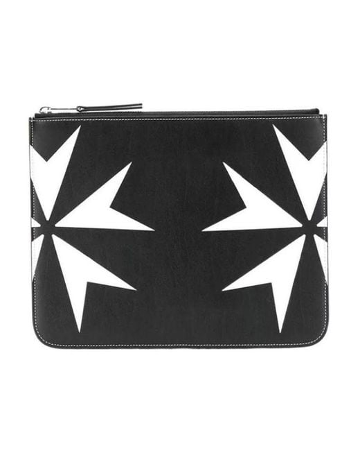 Neil Barrett Black Logo Print Clutch for men