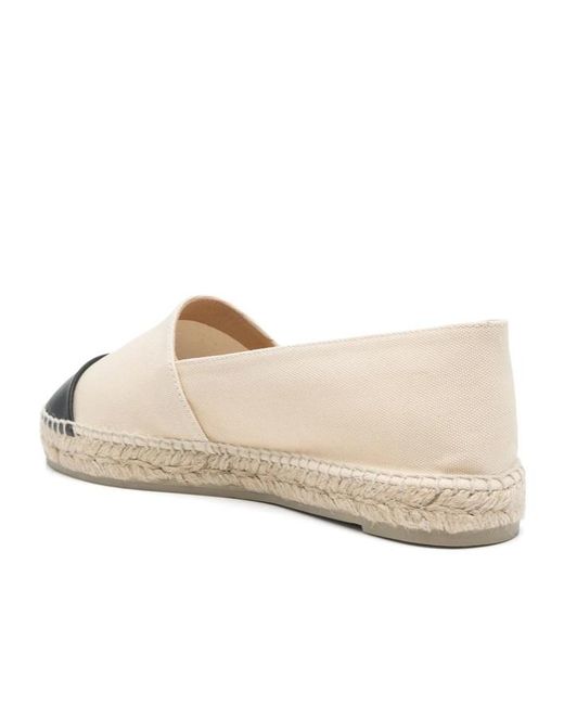 Castaner Natural Round-Head Flat Shoes
