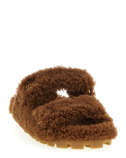 Miu Miu Brown Slingback Sandals