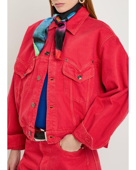 Versace Red Denim Jacket