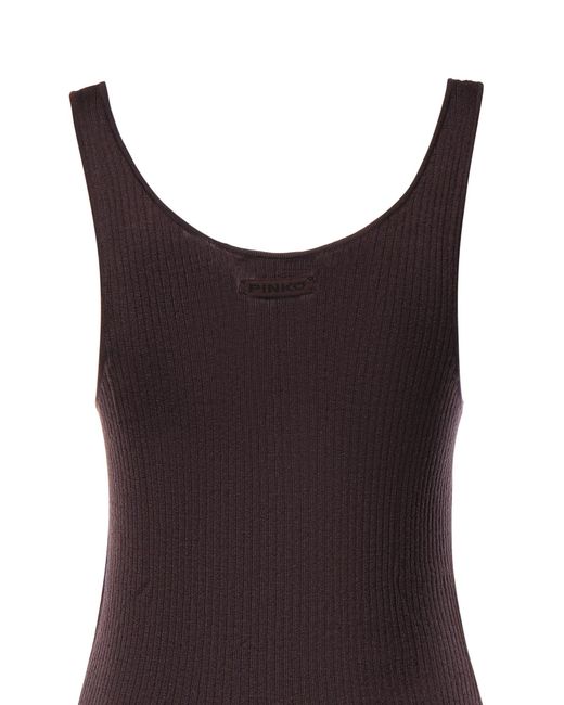 Pinko Brown Ribbed Knit Vest
