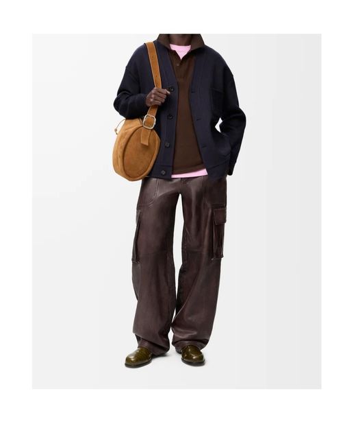 Loewe Blue V-Neck Knitted Cardigan for men