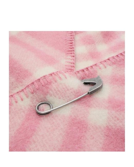 Burberry Pink Check Hooded Scarf