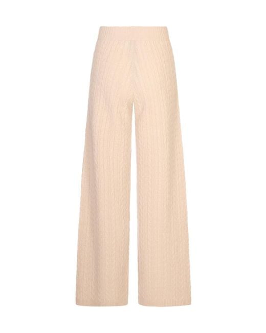 Agnona Natural Ribbed Knit Casual Trousers