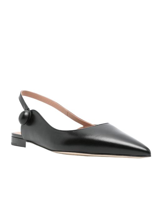 Malone Souliers Black Leather Slingback Pumps