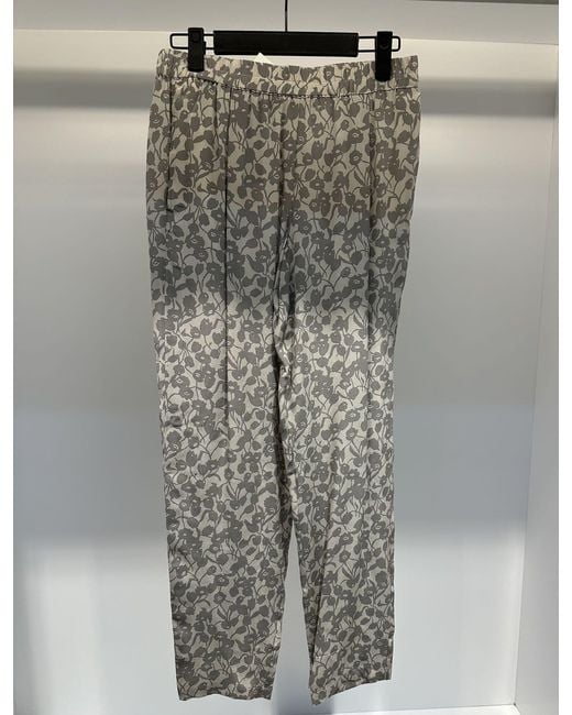 Weekend by Maxmara Gray Flower Casual Pants