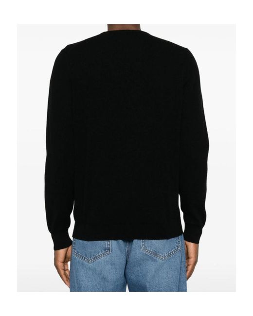 Fedeli Black Crew-Neck Long-Sleeve Sweater for men
