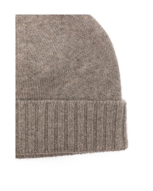 Malo Gray Ribbed-Trim Beanie Hat