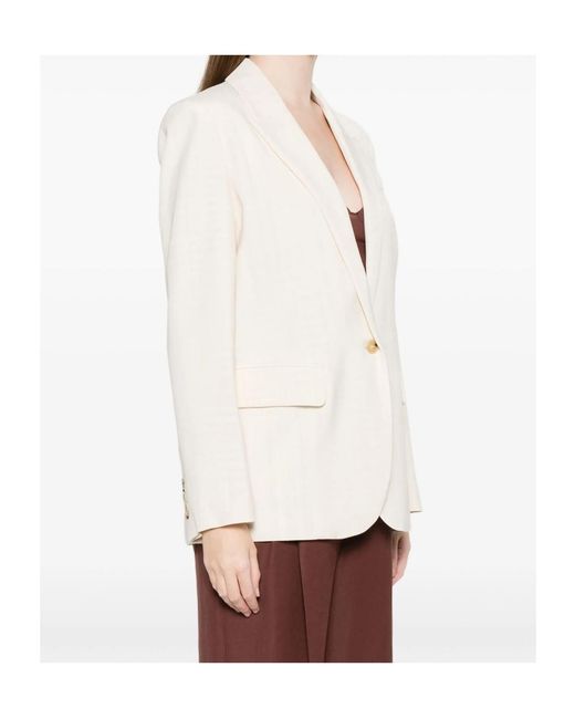 Forte_forte White Lapel Suit Jacket