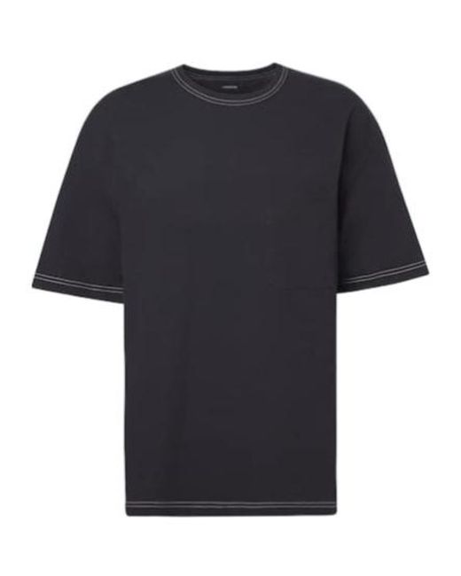 Lemaire Black Cotton And Linen T-Shirt for men