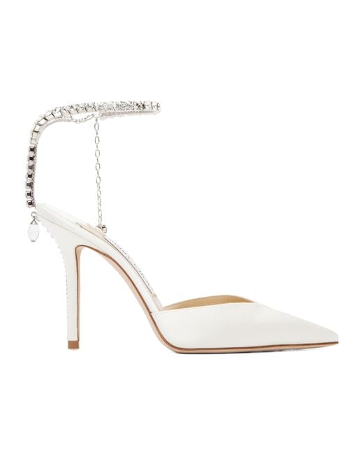 Jimmy Choo White Saeda 100 High-Heeled Sandals