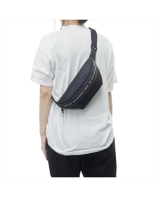 DIESEL Black Logo Collision Pattern Waist Bag for men