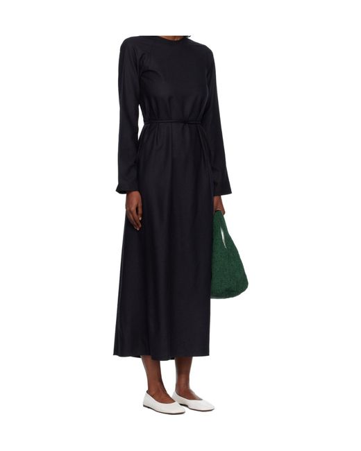 Baserange Blue Long-Sleeved Apron-Style Dress