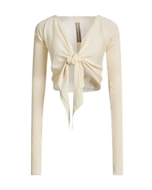 Rick Owens White Wrap Cardigans