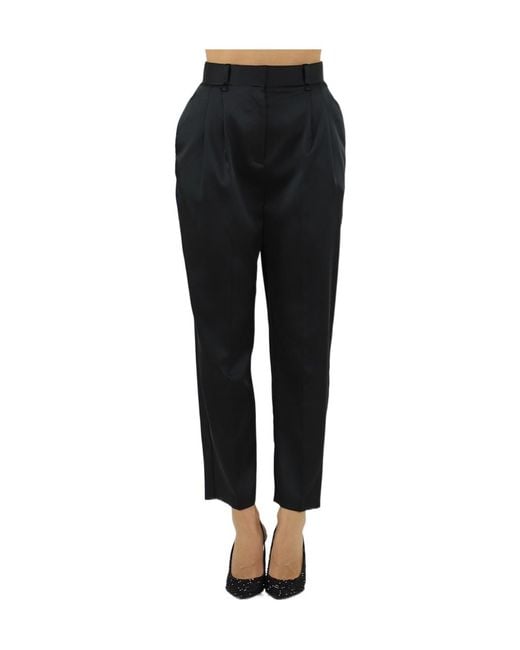 Elisabetta Franchi Black Stretch Satin Trousers