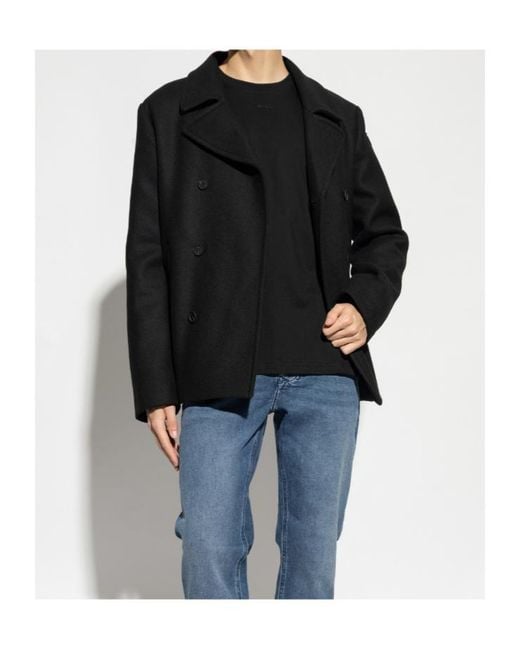 DIESEL Black Long Sleeve Double-Breasted Jacket for men