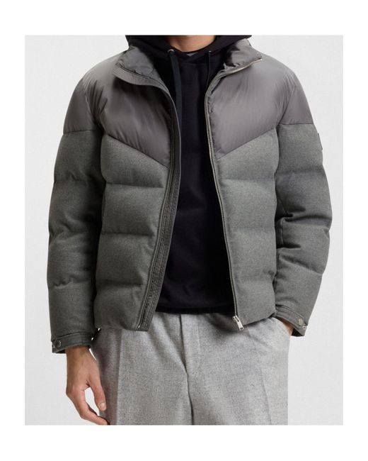 Boss Gray Clanello Puffer Jacket for men