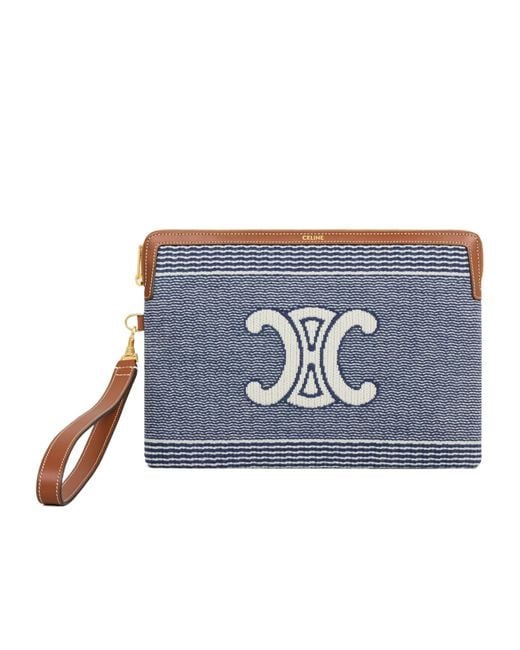 Céline Blue Small Pouch With Strap