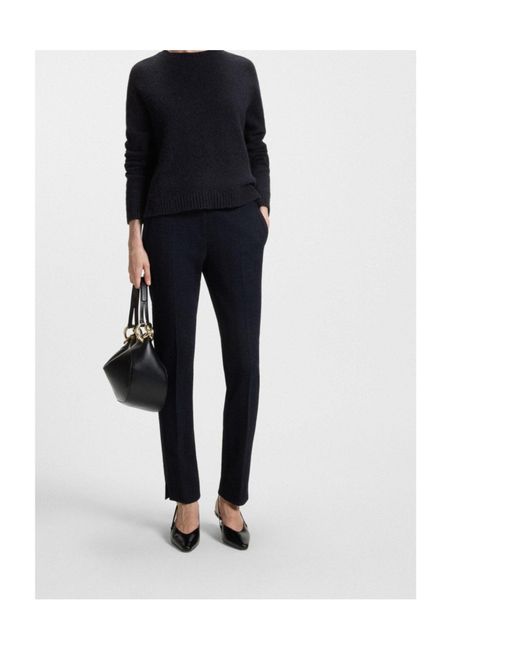 Boss Black Crew Neck Cropped Knit Sweater