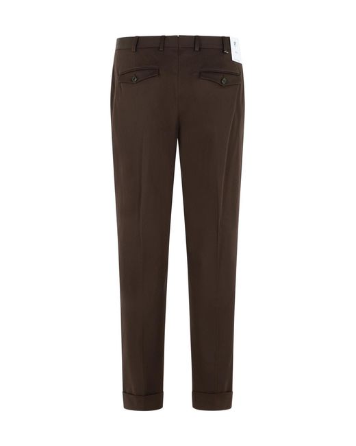 PT01 Brown Pt Torino Rebel Pleated Cuffed Pants for men