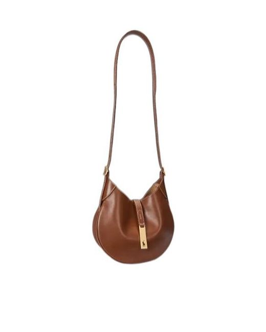 Polo Ralph Lauren Brown Small Polo Id Strapped Shoulder Bag
