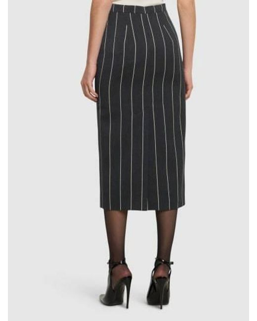 Alessandra Rich Gray Pinstriped Medium-Length Skirt