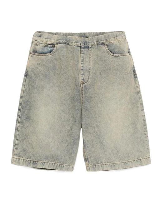 Entire studios Gray Elasticated-Waist Button Bermuda Shorts