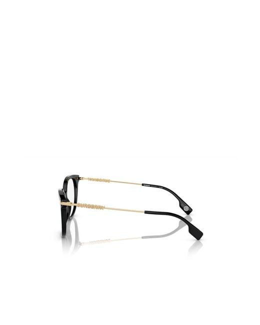 Burberry White Eyewear Round Frame Glasses
