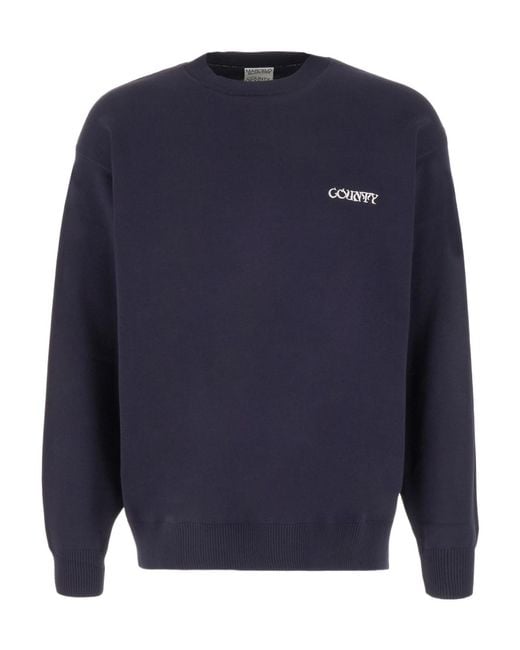 Marcelo Burlon Blue County Of Milan Logo Embroidered Jumper for men