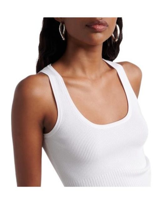 Max Mara White Ribbed-Knit Tank Top