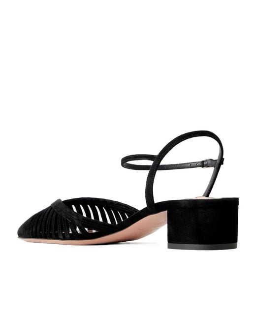 Aquazzura Black Solid Suede Pumps