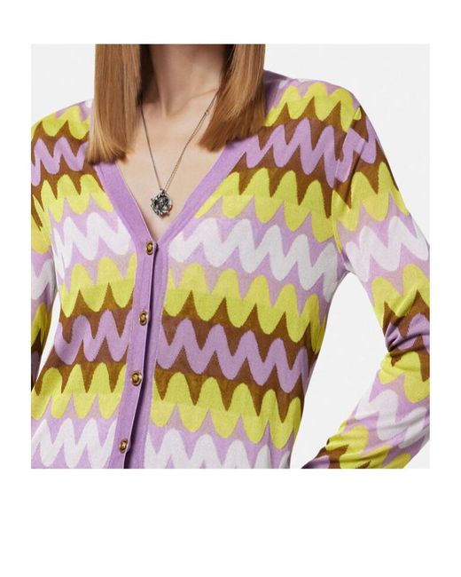 Versace Multicolor V-Neck Cardigan