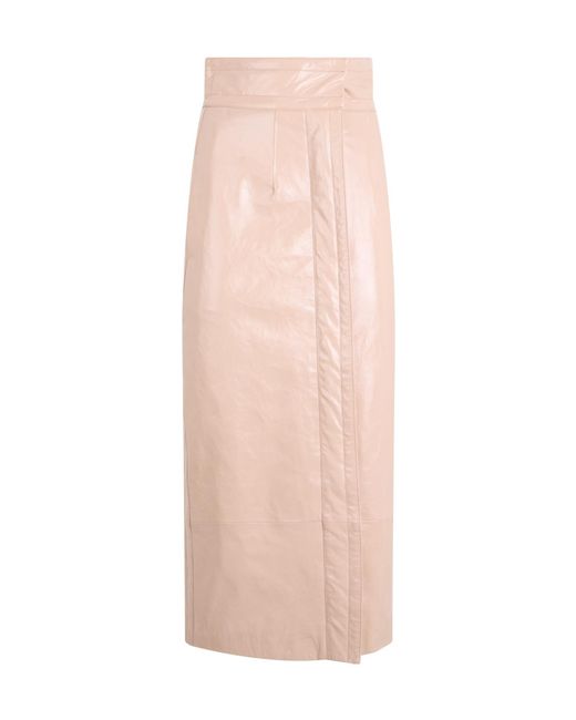 Philosophy Di Lorenzo Serafini Pink High-Waist Midi Skirt