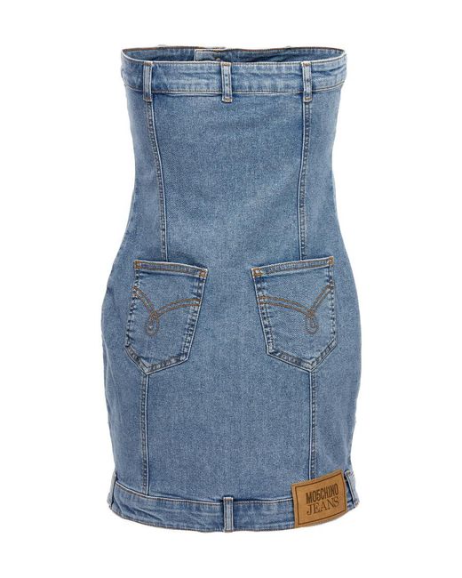 Moschino Blue A Dress With Chest Buttons