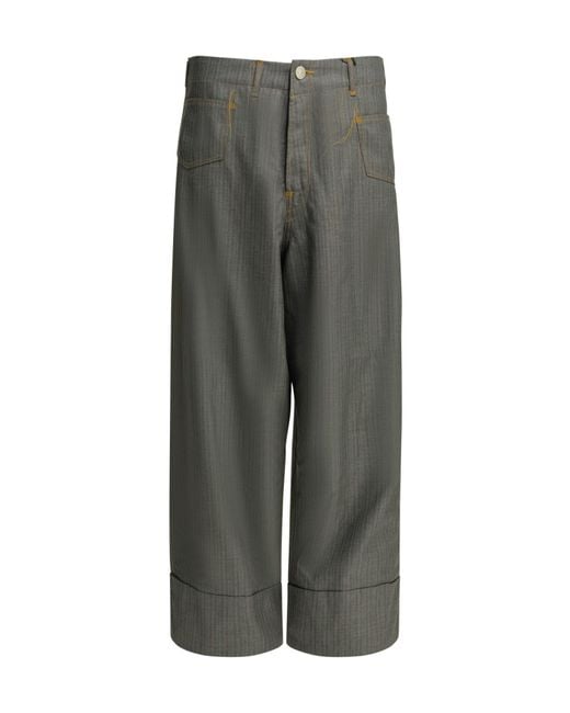 Junya Watanabe Gray Casual Pinstripe Pants for men