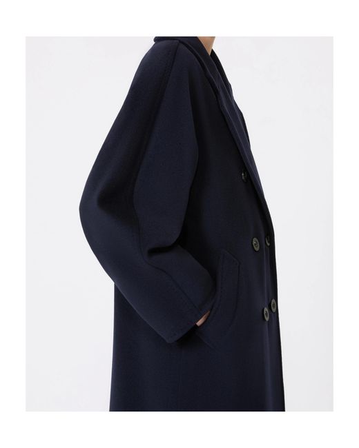 Max Mara Blue Madame Belted Double-Breasted Coat