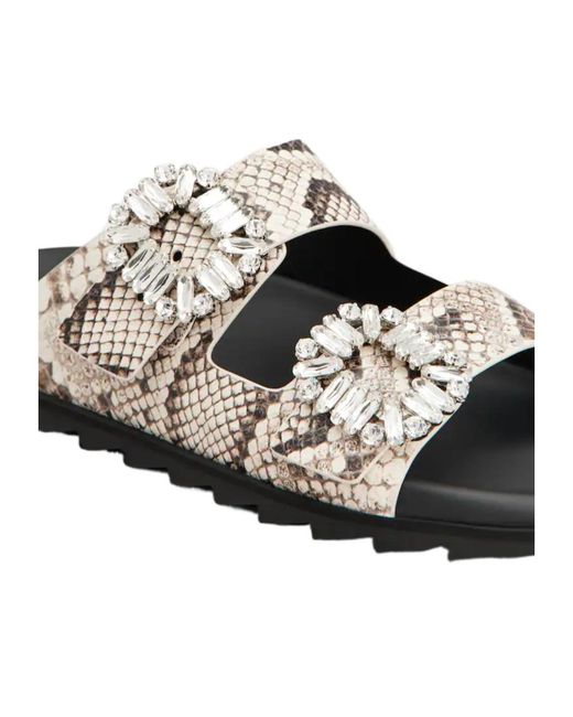Roger Vivier White Slidy Viv' Mules