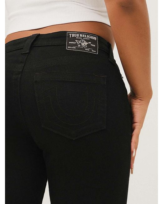 True Religion Black Billie Mid Rise Straight Jean