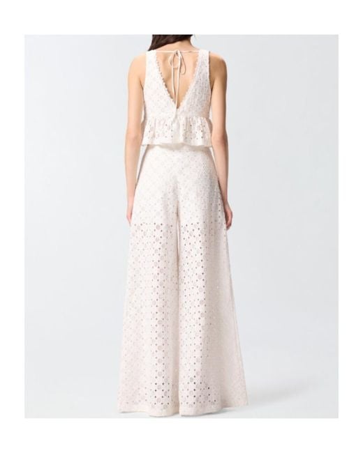 Pinko White Kiersten V-Neck Top