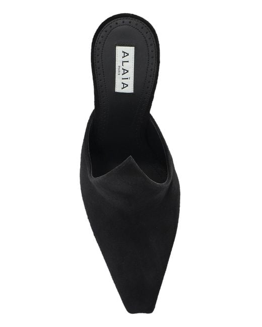 Alaïa Black Alaïa Pointed-Toe Heeled Mules