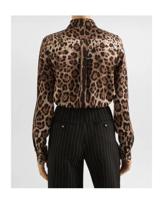 Dolce & Gabbana Brown Dolce & Gabbana Leopard Print Shirt