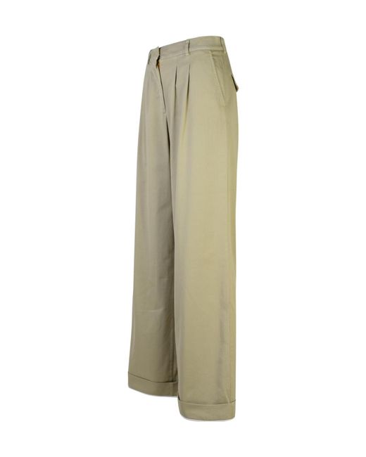Palm Angels Green Gd Label Cuffed Pants