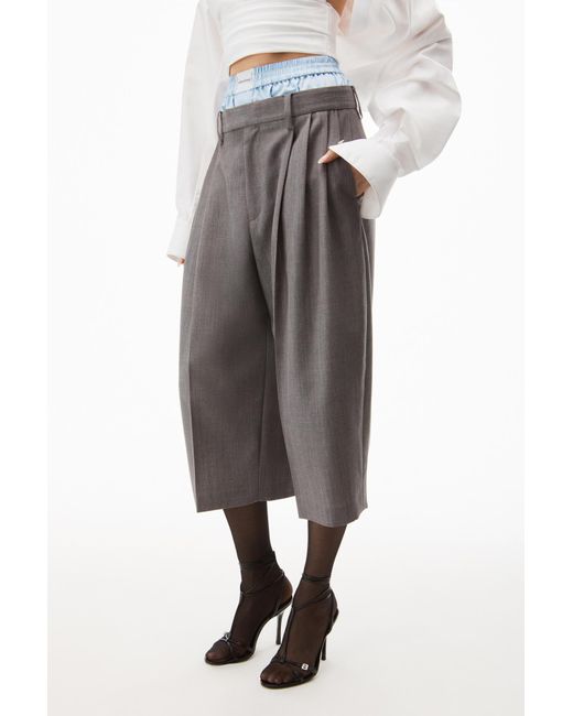 Alexander Wang Gray Layered Tailored Culottes