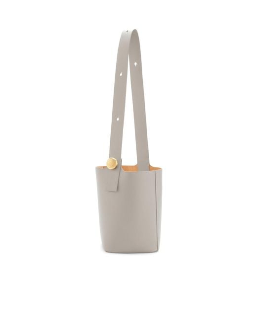 Loewe White Medium Pebble Bucket Bag