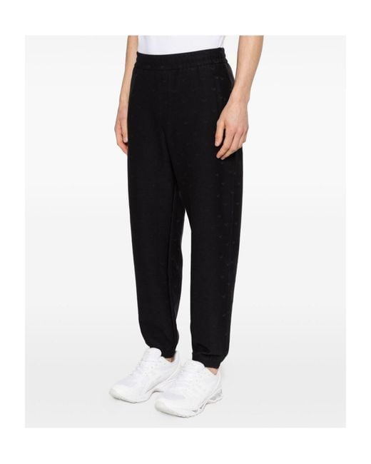 Emporio Armani Black Elastic Waist Sports Pants for men
