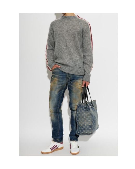 DSquared² Gray Long-Sleeved Sweater for men