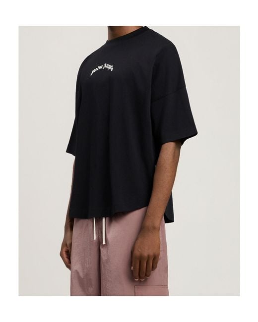 Palm Angels Black Classic Logo Over Tee for men