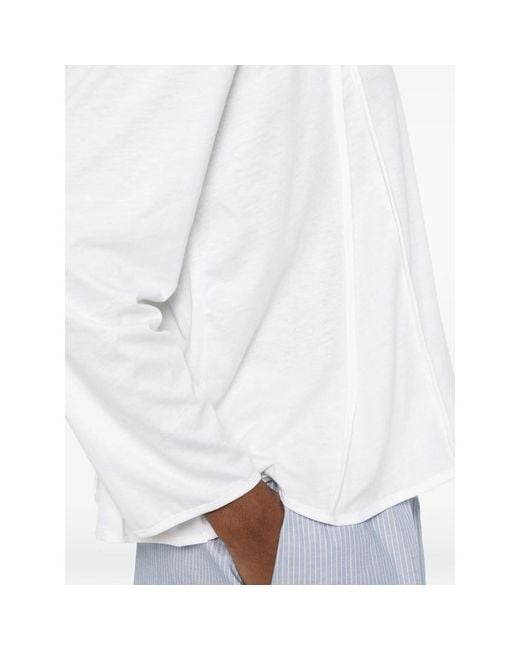 Baserange White Crew Neck Long-Sleeved T-Shirt