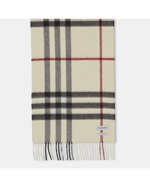 Burberry White Medium-Thickness Scarf With Tassel Trim